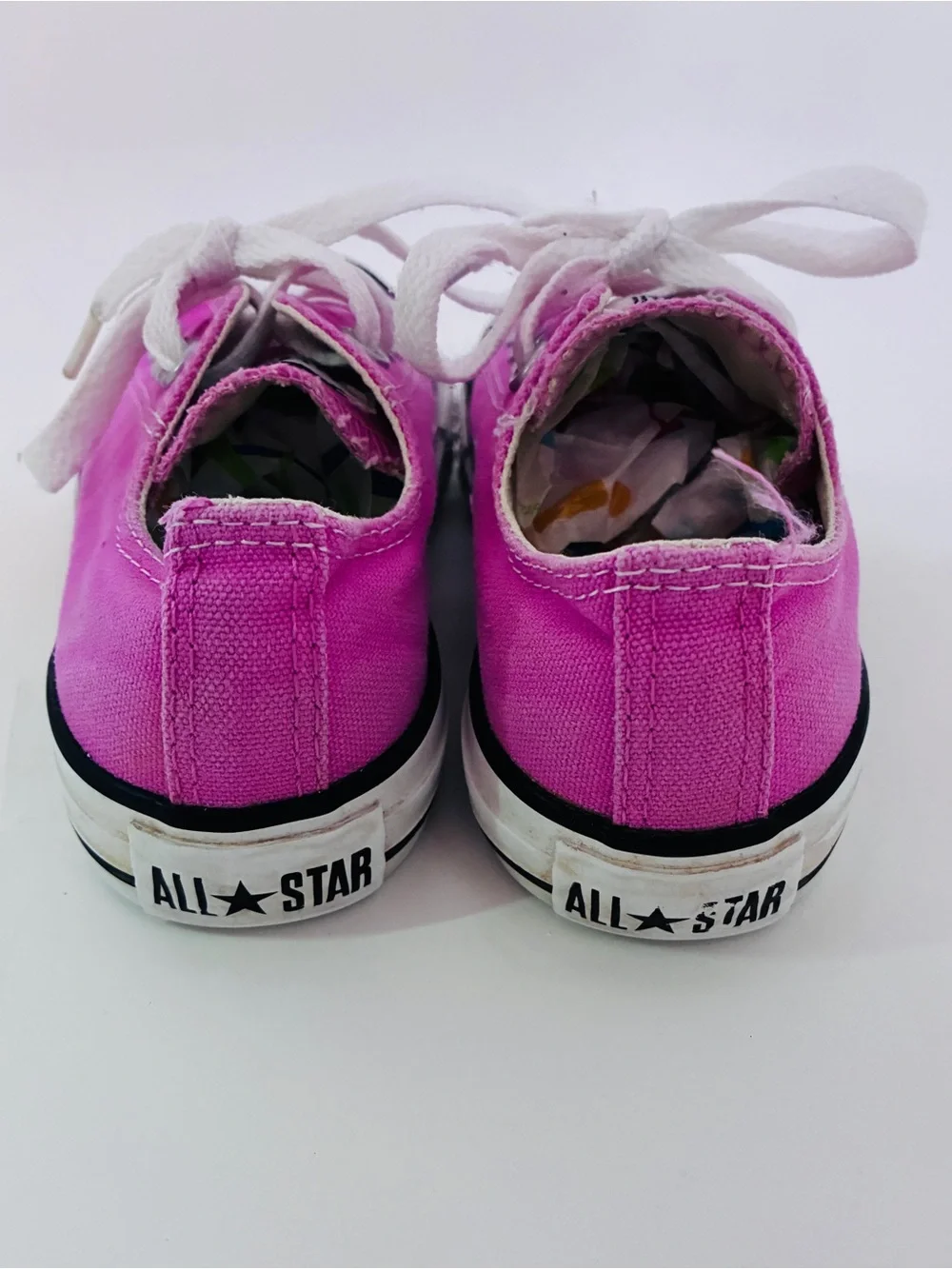 Kids Hot Pink Converse Canvas Lace-Up Sneakers